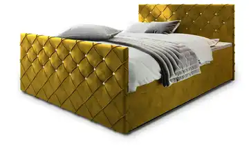 MASSENO Boxbett mit Bettkasten 140x200 cm Gelb