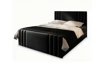 MASSENO Boxbett mit Bettkasten 140x200 cm Schwarz