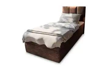 MASSENO Boxbett mit Bettkasten 80x200 cm Braun Flachgewebe fein