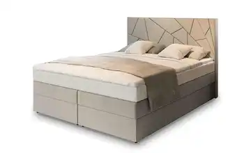 MASSENO Boxbett mit Bettkasten 140x200 cm Beige