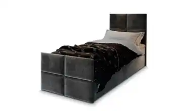 MASSENO Boxbett mit Bettkasten Dunkelgrau 80x200 cm Teddy