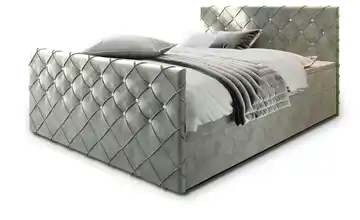 MASSENO Boxbett mit Bettkasten 140x200 cm Hellgrau