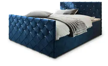 MASSENO Boxbett mit Bettkasten 140x200 cm Blau