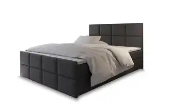 MASSENO Boxbett mit Bettkasten Grau 140x200 cm Flachgewebe fein