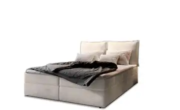 MASSENO Boxbett mit Bettkasten 140x200 cm Creme