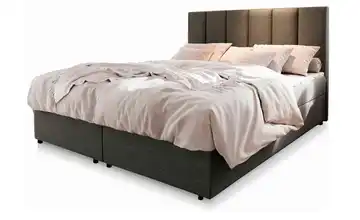 MASSENO Boxbett mit Bettkasten 140x200 cm Hellgrau Flachgewebe fein