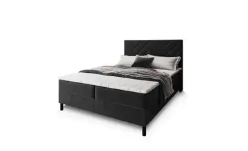 MASSENO Boxbett mit Bettkasten 140x200 cm Schwarz