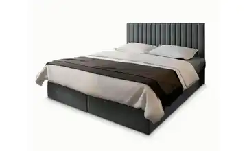 MASSENO Boxbett mit Bettkasten 140x200 cm Grau