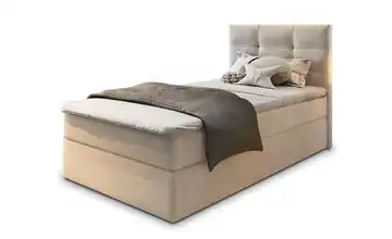 MASSENO Boxbett mit Bettkasten Boxbett 80x200 cm Beige Velours