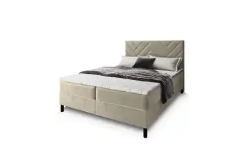 MASSENO Boxbett mit Bettkasten 140x200 cm Creme