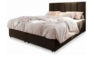 MASSENO Boxbett mit Bettkasten 140x200 cm Dunkelbraun Flachgewebe fein