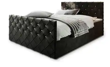 MASSENO Boxbett mit Bettkasten 140x200 cm Schwarz