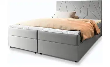 MASSENO Boxbett mit Bettkasten 140x200 cm Hellgrau