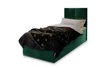 MASSENO Boxbett Grün Velours 100x200 cm