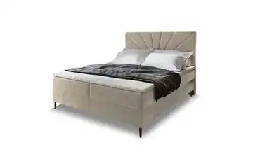 MASSENO Boxbett mit Bettkasten Beige 160x200 cm