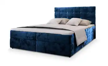MASSENO Boxbett mit Bettkasten Boxbett 140x200 cm Blau Teddy