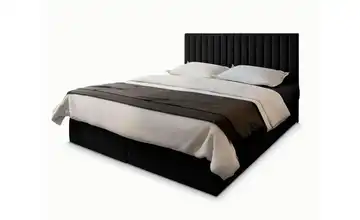 MASSENO Boxbett mit Bettkasten 140x200 cm Schwarz