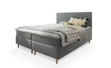 MASSENO Boxbett mit Bettkasten 140x200 cm Hellgrau