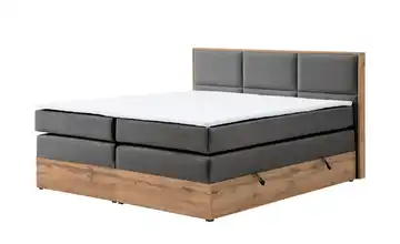 Boxspringbett mit Bettkasten Grau, Eiche (Nachbildung) 160x200 cm