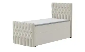 Boxbett mit Bettkasten und Fußteil 4 cm Creme 100 cm