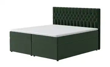 Boxbett mit Bettkasten Dunkelgrün 120 cm 7 cm