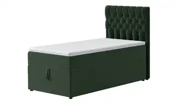 Boxbett mit Bettkasten Dunkelgrün 90 cm 7 cm