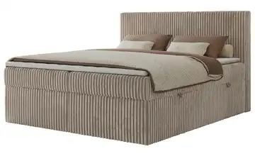 Boxbett mit Bettkasten 200x200 cm H4 Taupe