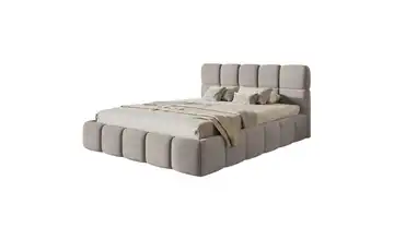 Selsey Polsterbett mit Lattenrost Velours ohne Bettkasten Hellgrau 160x200 cm