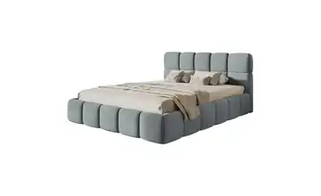 Selsey Polsterbett mit Lattenrost Velours ohne Bettkasten Grau 160x200 cm