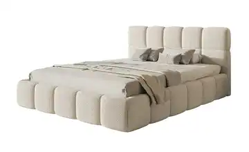 Selsey Polsterbett mit Lattenrost Bouclé ohne Bettkasten Hellbeige 140x200 cm