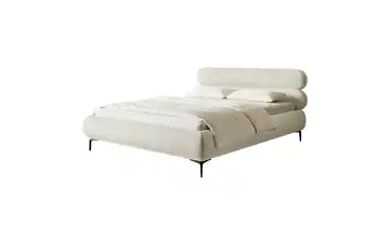 Polsterbett in Chenille ohne Bettkasten 140x200 cm Taupe Goldfarben