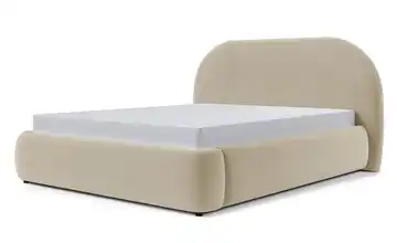 Polsterbett mit Bettkasten 140x200 cm Beige Velours