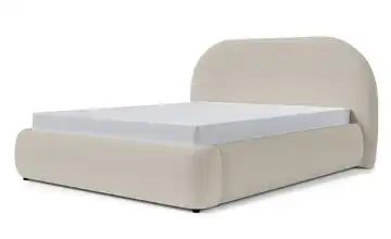 Polsterbett mit Bettkasten 180x200 cm Dunkelbeige Bouclé