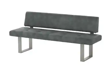 Wohnwert Einzelbank Mia 200 cm Anthrazit edelstahlfarben