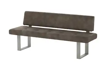 Wohnwert Einzelbank Mia 200 cm Braun edelstahlfarben