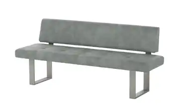 Wohnwert Einzelbank Mia 200 cm Seidengrau edelstahlfarben