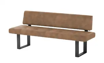 Wohnwert Einzelbank Mia 240 cm Cognacbraun Schwarz