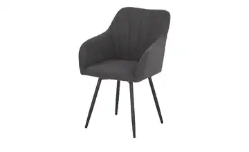 Armlehnstuhl 360° drehbar Dunkelgrau