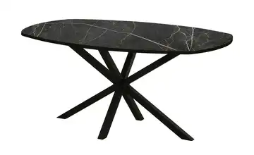 Primo Esstisch Kent Marmoroptik, Schwarz 220 cm bootsförmig