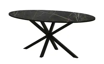 Primo Esstisch Kent oval 200 cm Marmoroptik, Schwarz