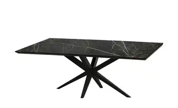 Primo Esstisch Wellington 138 cm Marmoroptik, Schwarz rechteckig