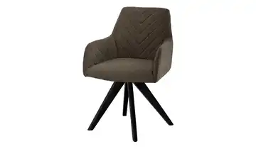 Woodford Esszimmerstuhl Delhi Braun Webstoff Steppung innen Schwarz Armlehne