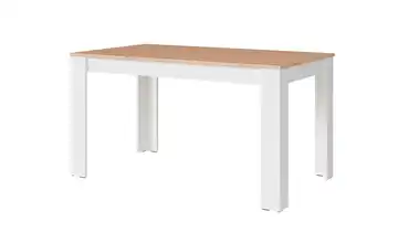 by Living Esstisch 140x80 Weiß, Eiche Artisan (Nachbildung)