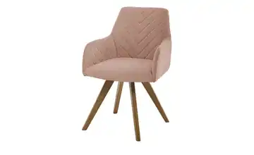 Woodford Esszimmerstuhl Delhi Rosé Webstoff Steppung innen Wildeiche Armlehne