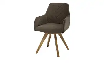 Woodford Esszimmerstuhl Delhi Braun Webstoff Steppung innen Wildeiche Armlehne, Drehfunktion