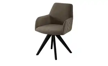 Woodford Esszimmerstuhl Delhi Braun Webstoff Steppung außen Schwarz Armlehne