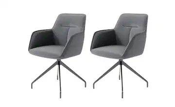 by Living Armlehnenstuhl 2er-Set Grau