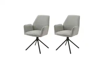 by Living Armlehnenstuhl 2er-Set Hellgrau