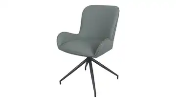 Stuhl drehbar mit Lederbezug Grau