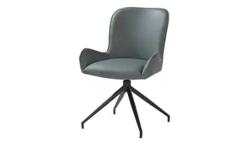 Leder-Stuhl drehbar Grau